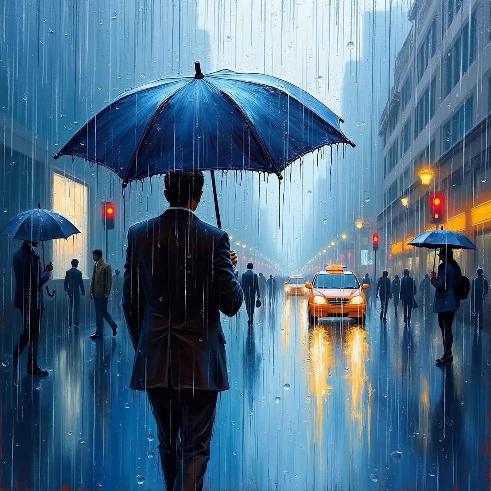 Walk in the rain_ombrello blu_1 plexiglass da Fantasie & Mystikwelten by LK