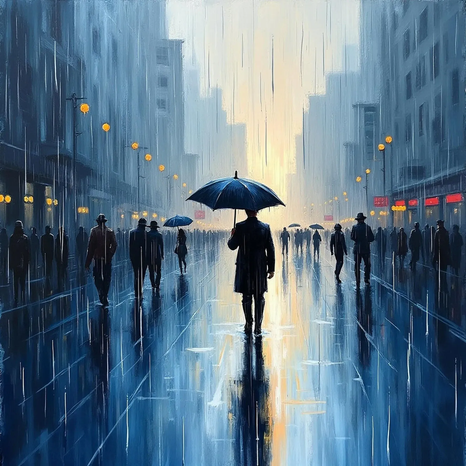 Walk in the rain_ombrello blu_2 alluminio dibond da Fantasie & Mystikwelten by LK