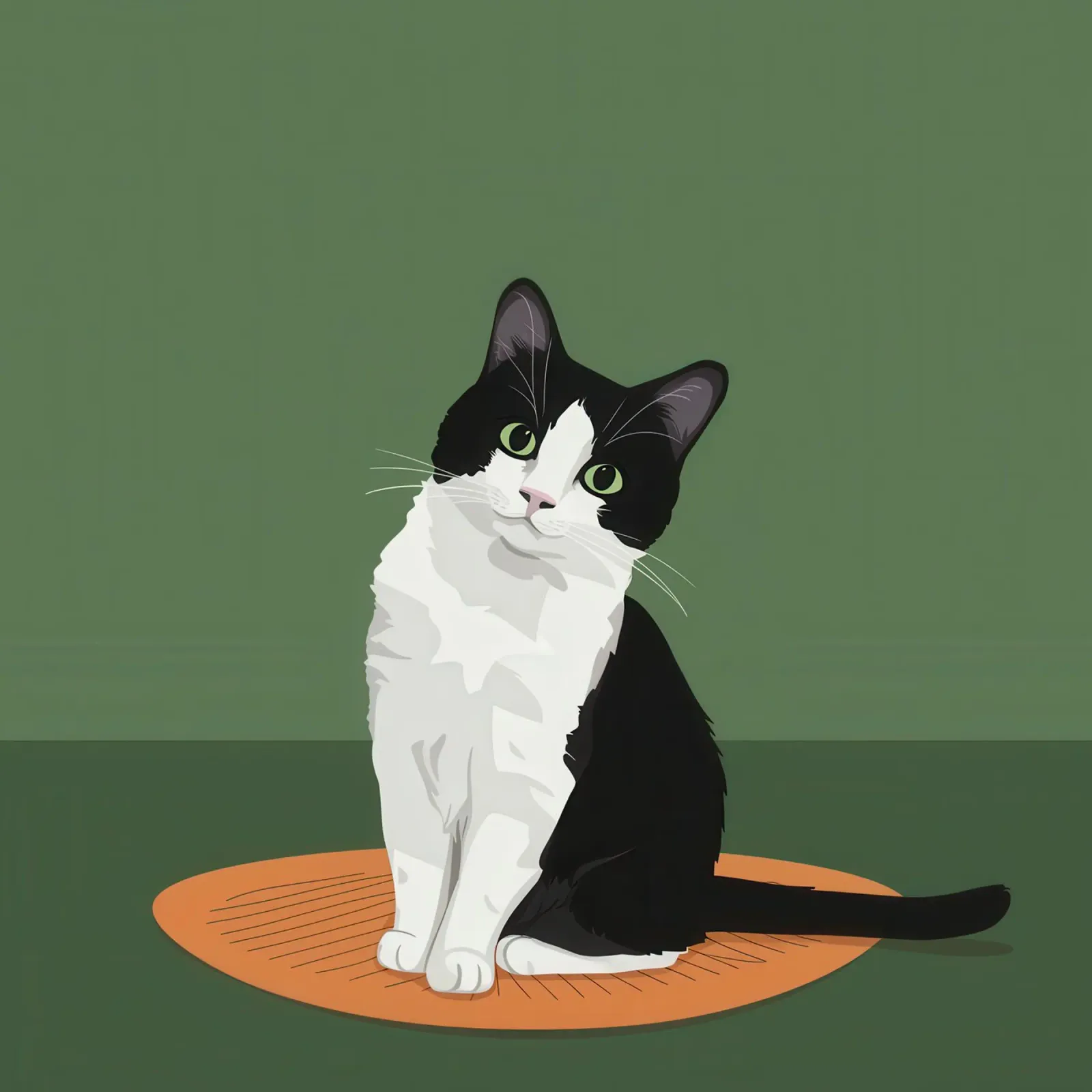 Gatto Tuxedo in posa poster con telaio in alluminio da Solace Light