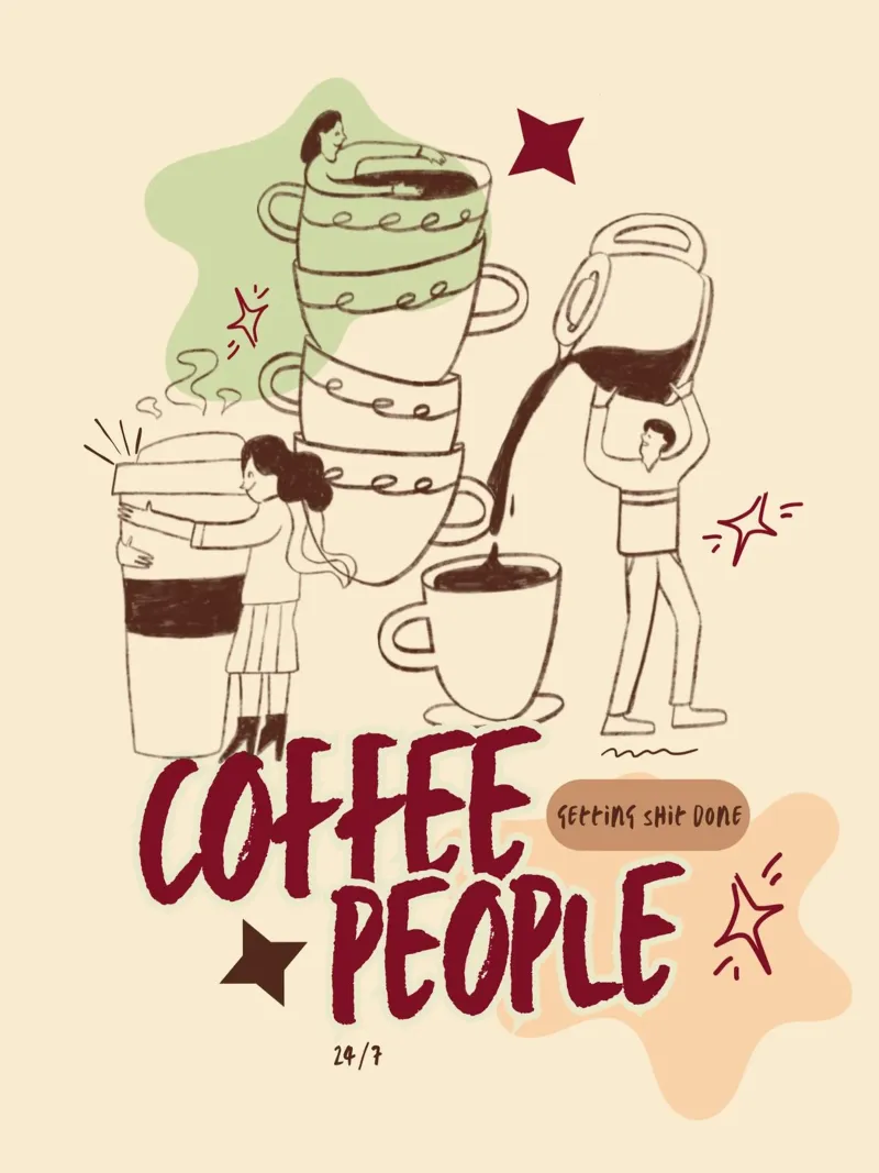 Le persone che bevono il caffè fanno cose importanti plexiglass da Taika Tori Art