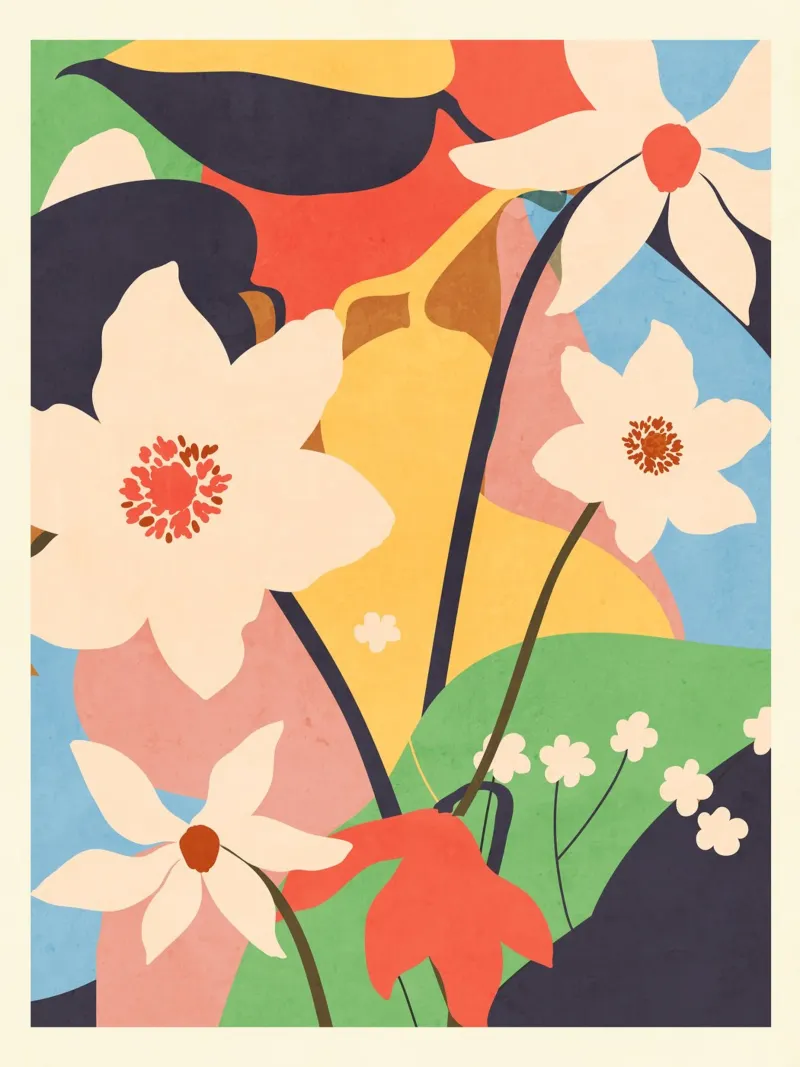 Arte abstracto Paisaje Flores 2 lámina retroiluminada de ThingDesign