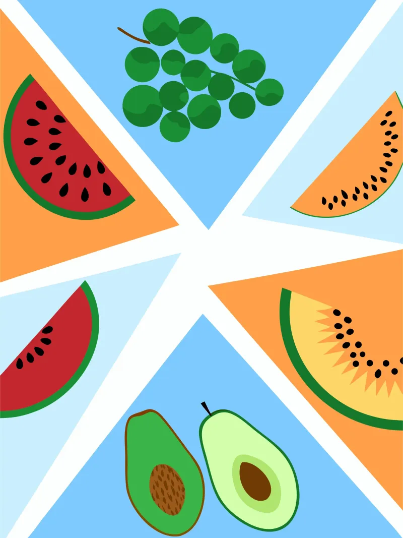 Frutta fresca geometrica carta hahnemühle da OFFICIAL FRUIT & VEGETABLES
