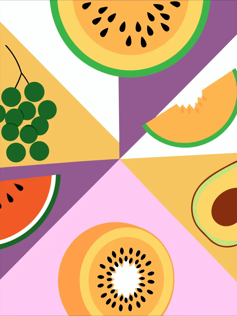 Frutta fresca geometrica poster da OFFICIAL FRUIT & VEGETABLES