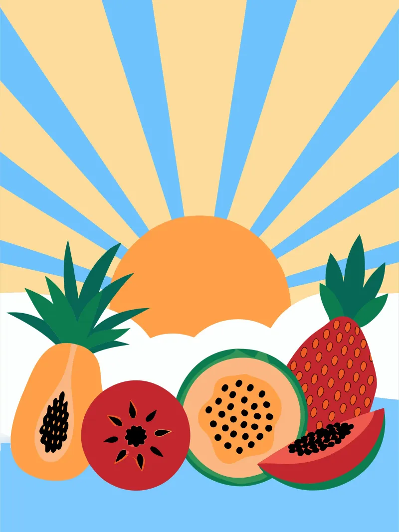 Frutta fresca tropicale carta hahnemühle da OFFICIAL FRUIT & VEGETABLES
