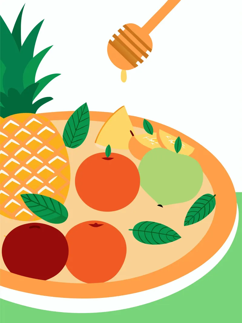 Insalata di frutta fresca con miele plexiglass da OFFICIAL FRUIT & VEGETABLES
