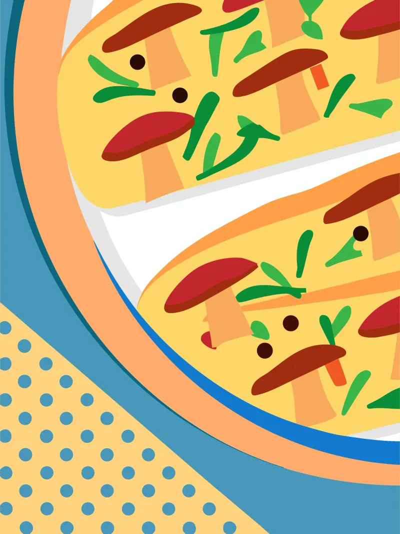 Pizza ai funghi plexiglass da OFFICIAL FRUIT & VEGETABLES