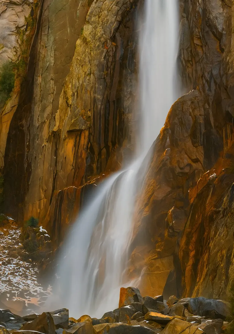 cascata su una montagna rocciosa pellicola backlit da PASMING