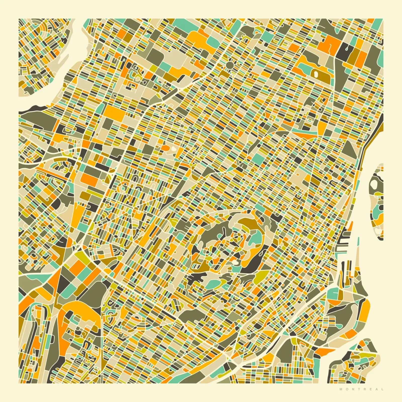Mappa di Montreal carta hahnemühle da Jazzberry Blue