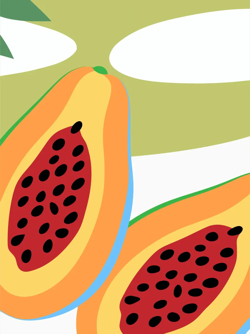 Papaya fresca pellicola backlit da OFFICIAL FRUIT & VEGETABLES