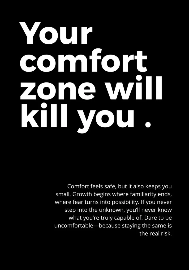 your comfort zone will kill you. alluminio dibond da vintageshop