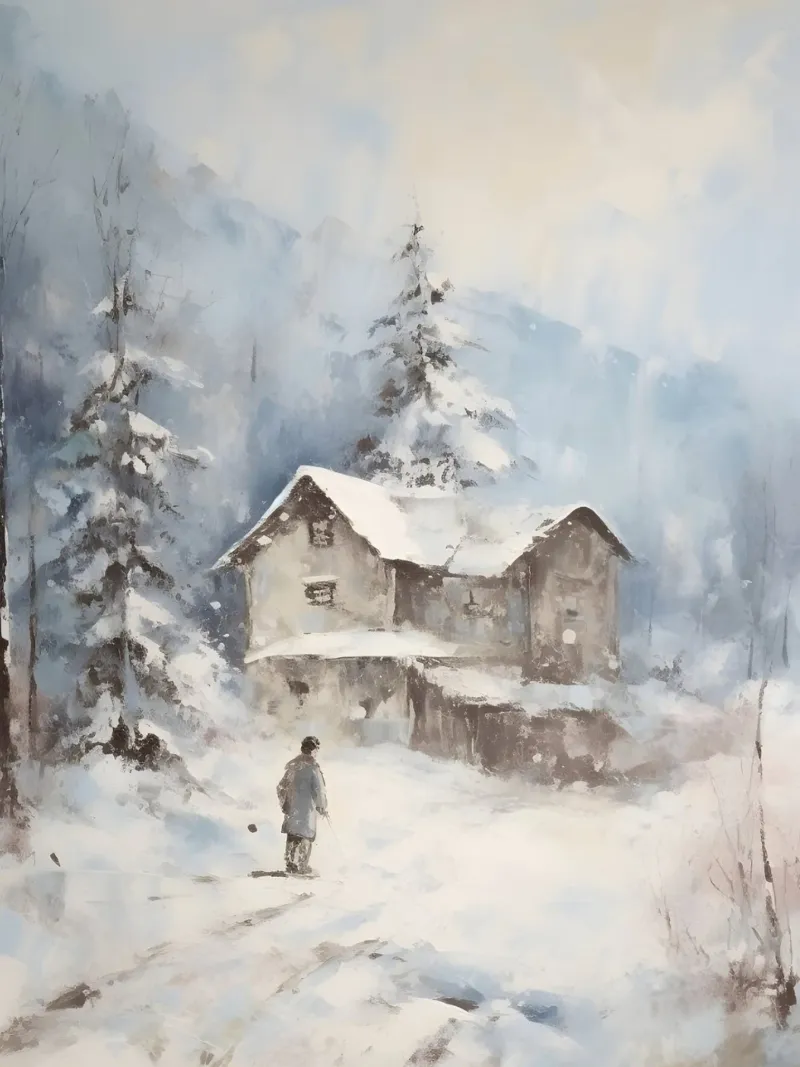 Silenzio invernale al Berghaus - Tracce solitarie nella neve plexiglass da Cozy Vibes