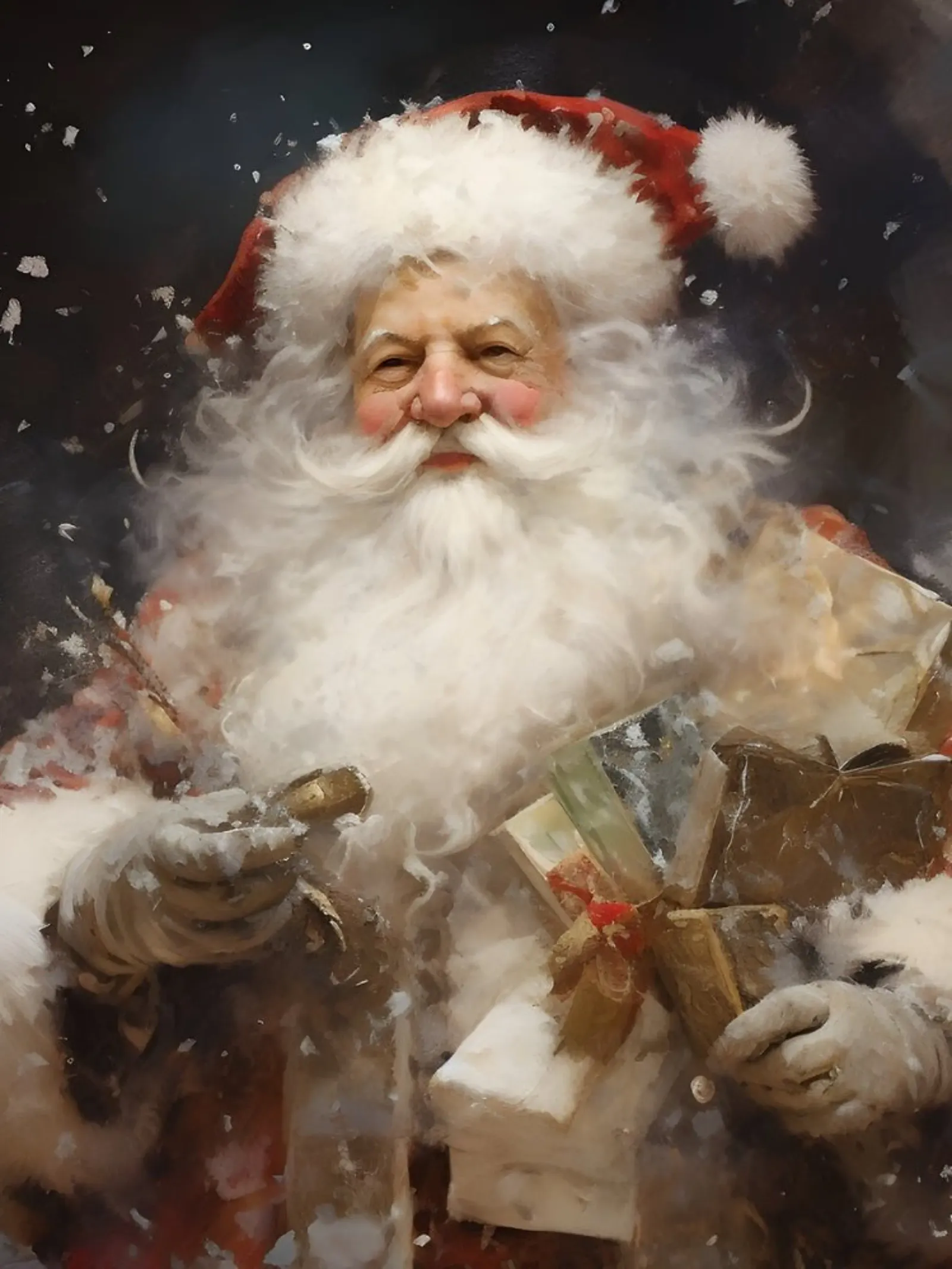 L'allegro Babbo Natale con i regali: la magia delle feste pellicola backlit da Cozy Vibes