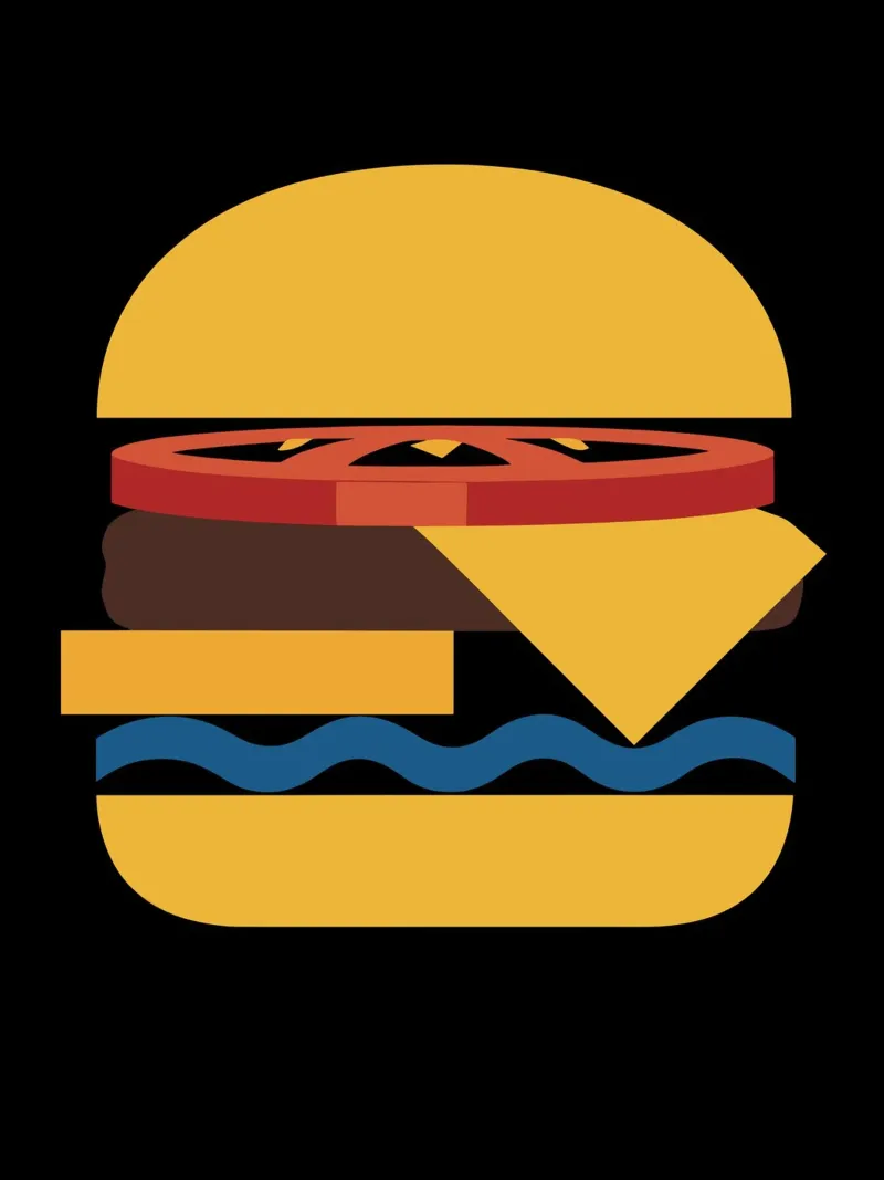 Abstract Cheeseburger alluminio dibond da LisaArtes