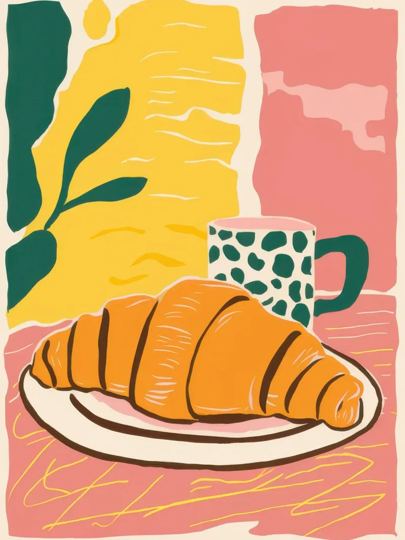 Piatto di croissant del mattino carta hahnemühle da Sun Riser