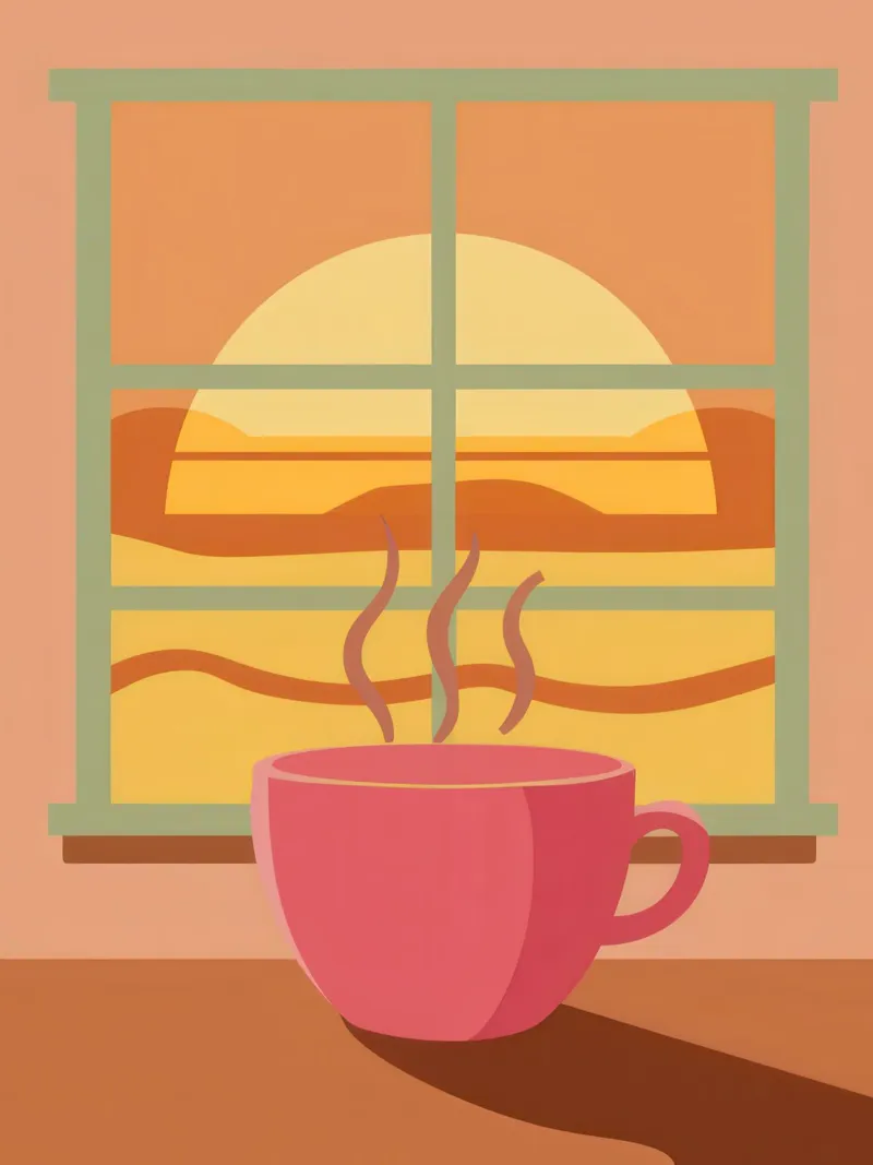 Caffè mattutino fumante tela da Sun Riser