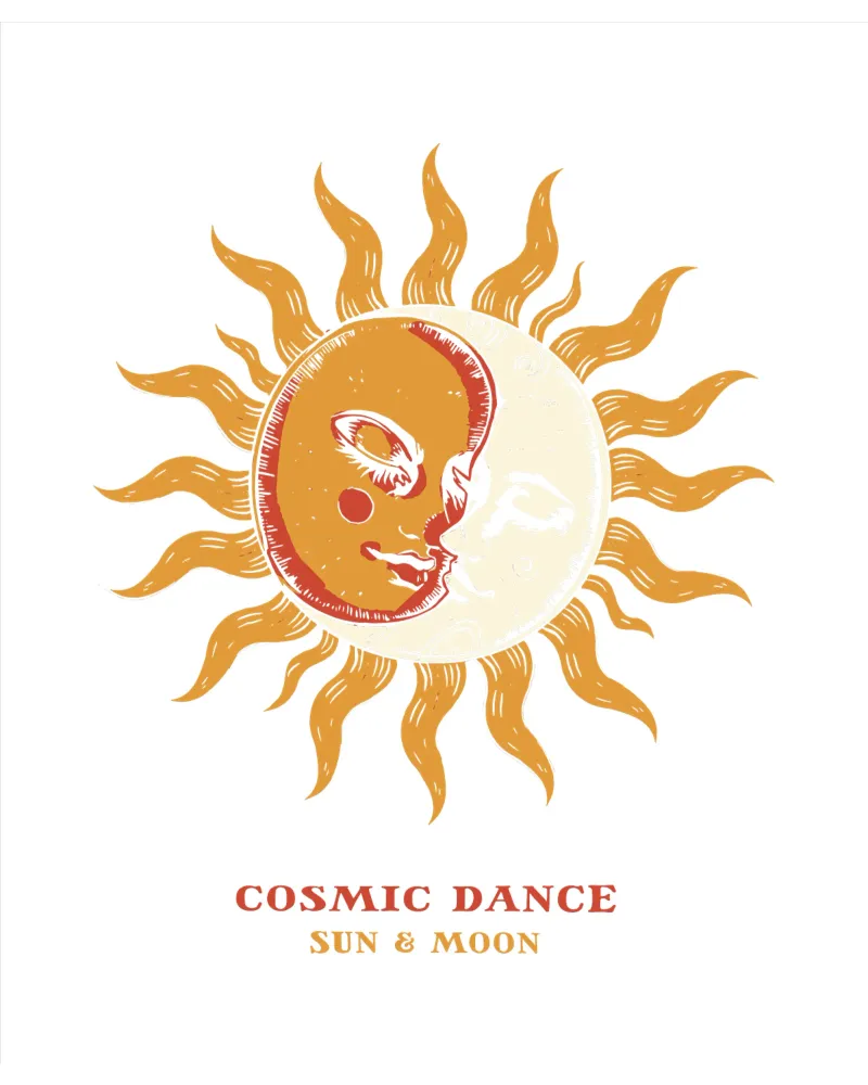 Kosmische dans zon en maan hahnemühle van TeeLab