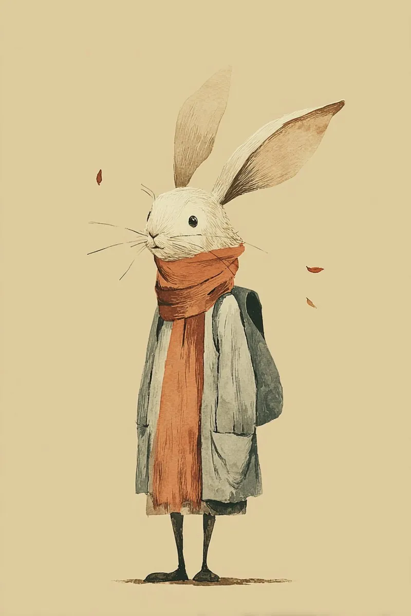 The Little Hiker Rabbit carta hahnemühle da wonderfolk