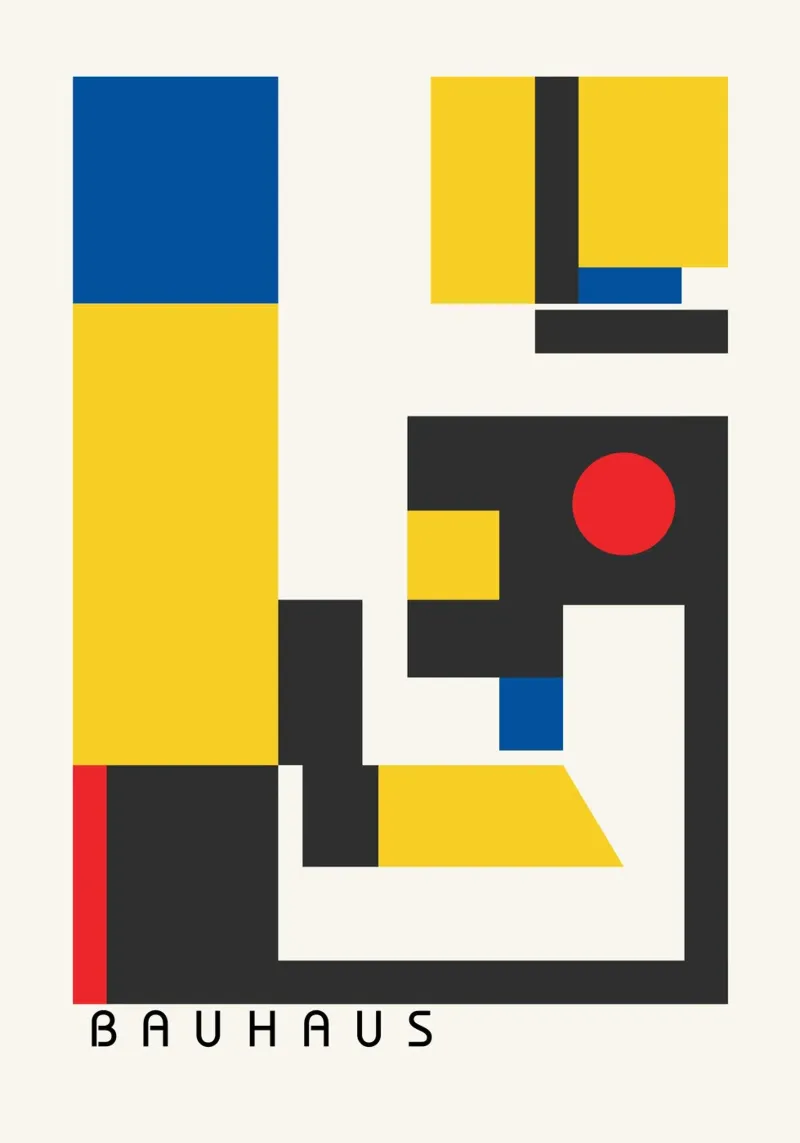 Bauhaus Primary Colors Abstract | Geometric & Constructivist hahnemühle de Grungeo