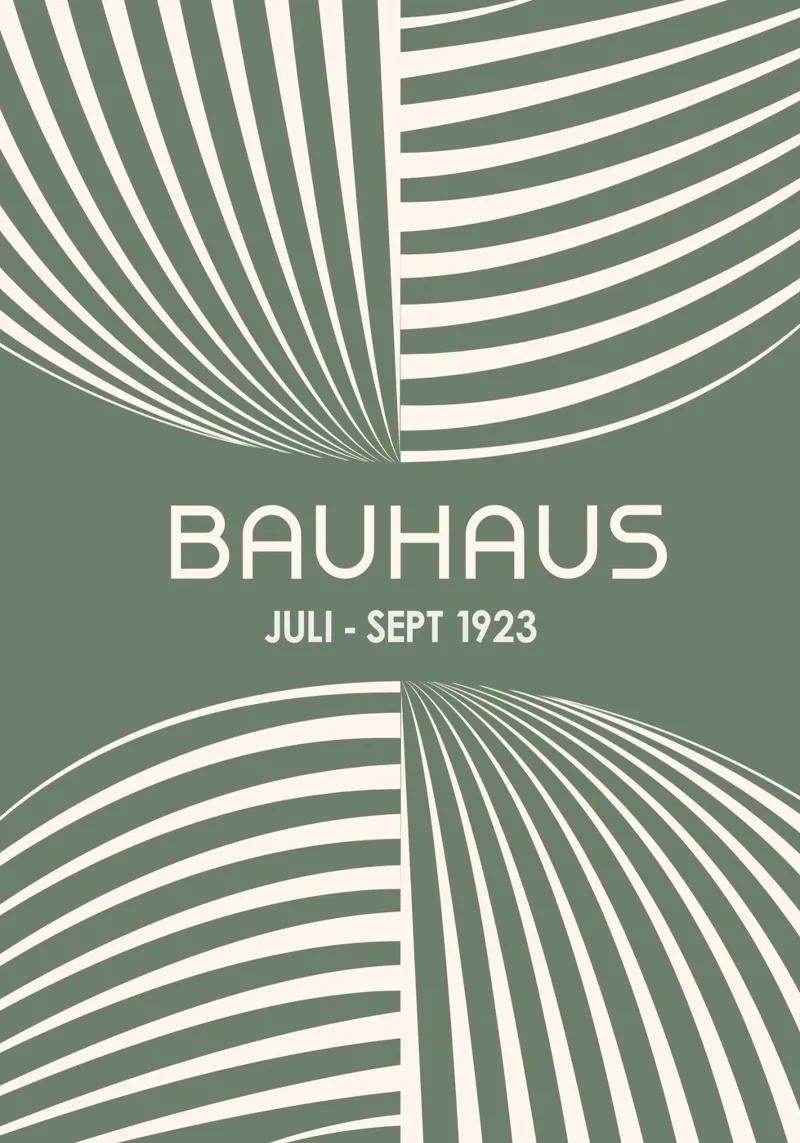 Bauhaus Op Art Print | Sage Green & Cream Geometric Abstract metacrilato de Grungeo