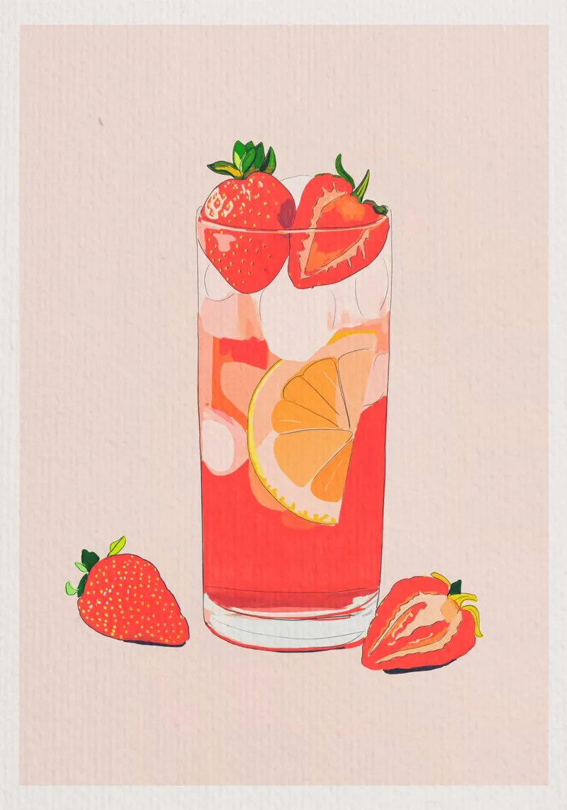 Tè freddo alla fragola pellicola backlit da ThingDesign
