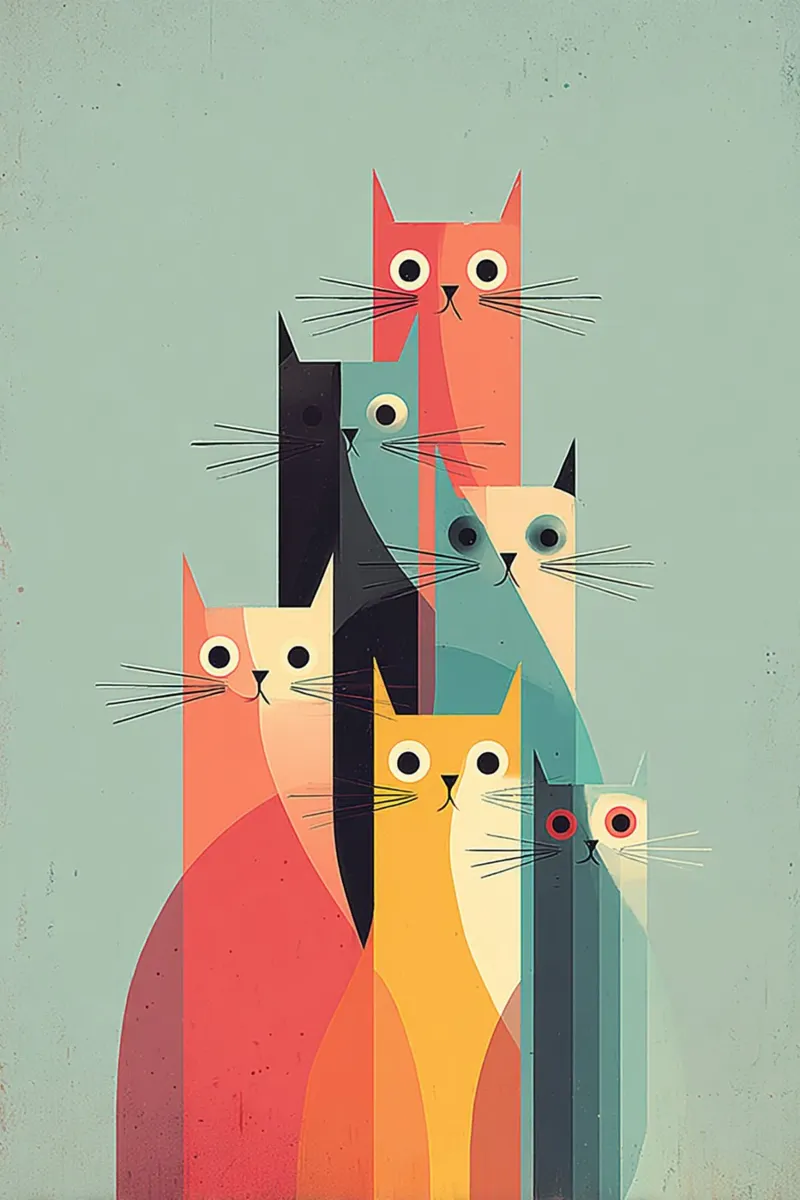Seven Shapes of Cat carta hahnemühle da Chic Creatures