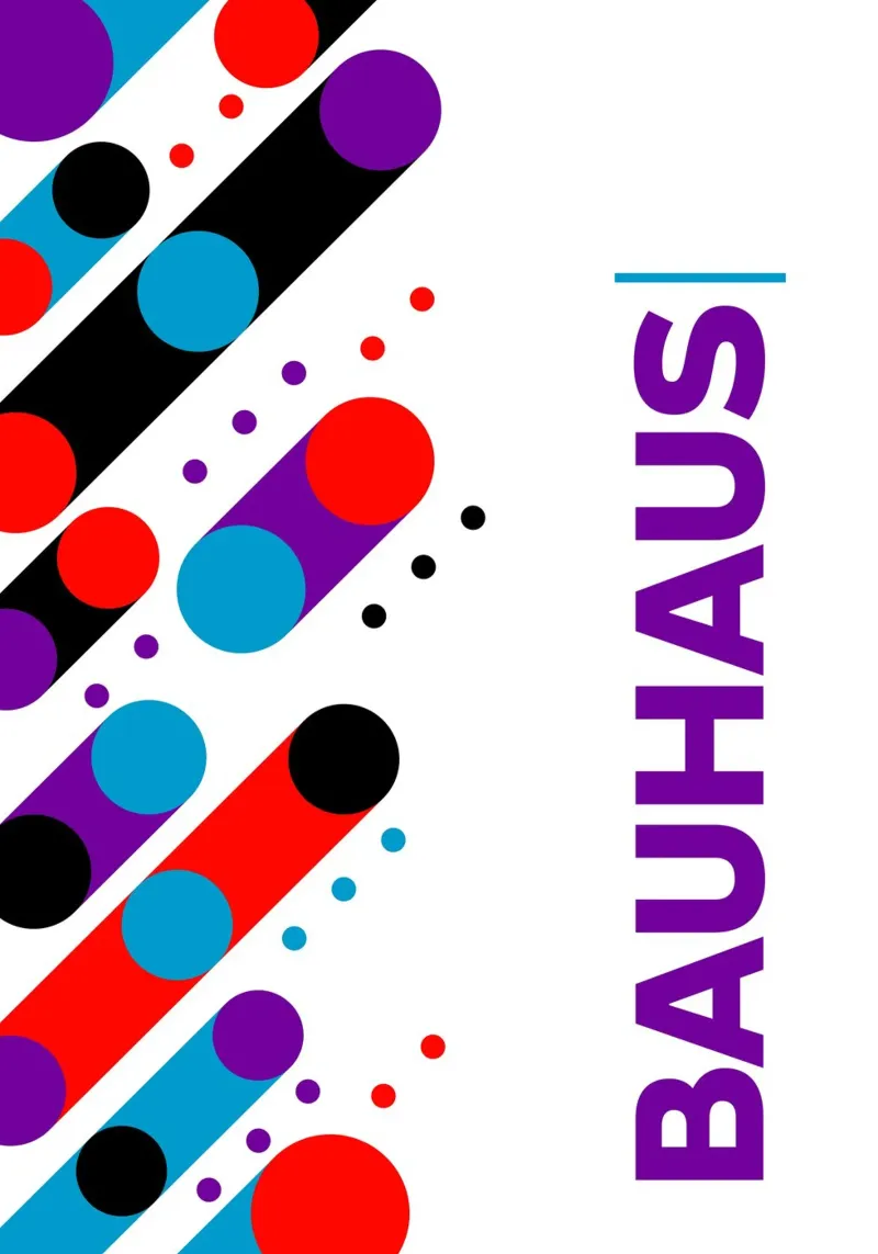 Bauhaus Abstract Diagonal Dots Primary Colors Pop Art Geomet metacrilato de Grungeo