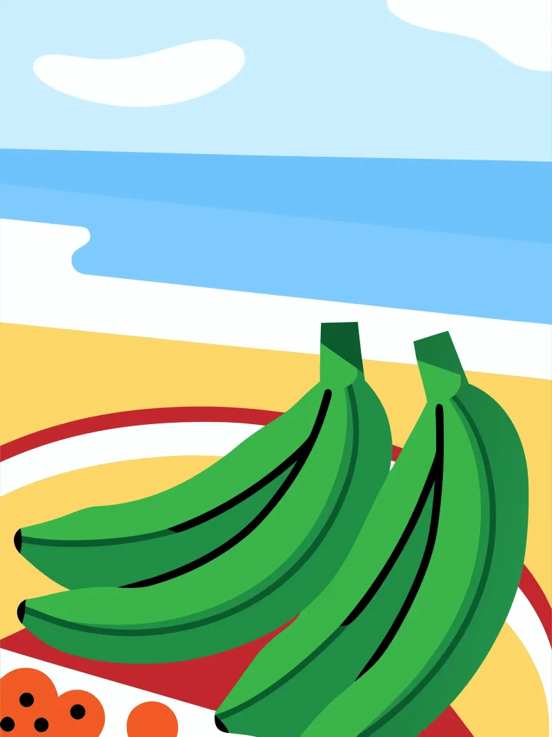 Banane verdi fresche alluminio dibond da OFFICIAL FRUIT & VEGETABLES