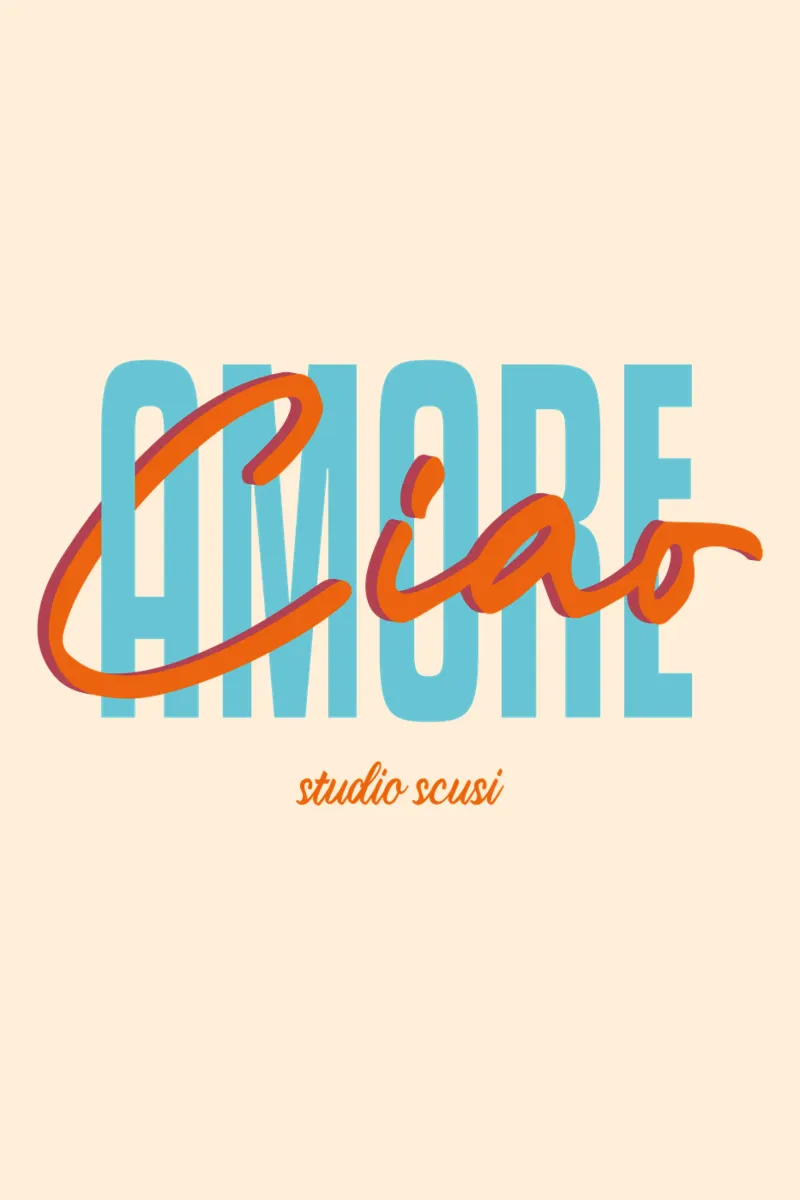 Ciao Amore Türkis Rot intrecciato alluminio dibond da studio scusi