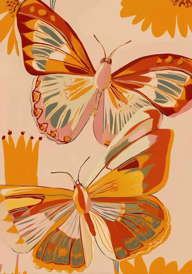 Golden Flight - Dance of the Butterflies carta hahnemühle da Luca