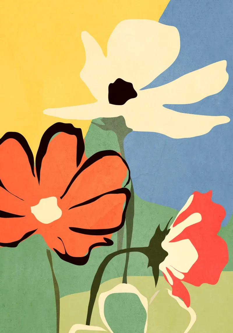 Arte abstracto moderno Flores 14 metacrilato de ThingDesign