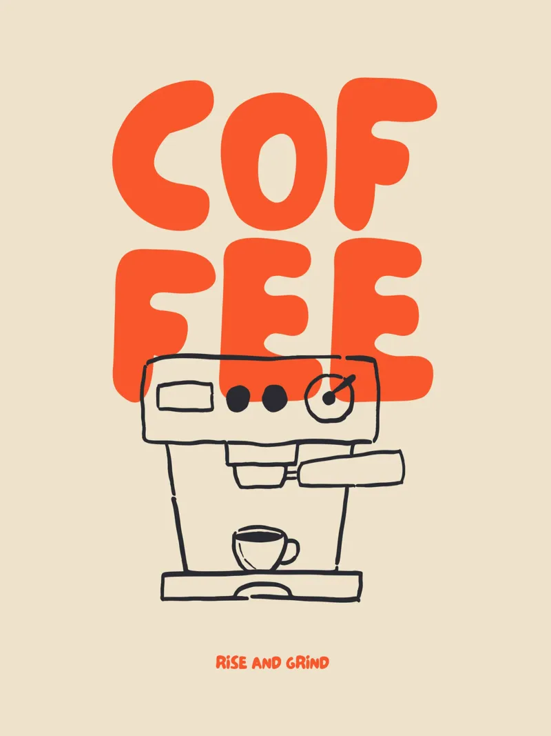 Coffee - Rise and Grind alluminio dibond da NoordalLiving
