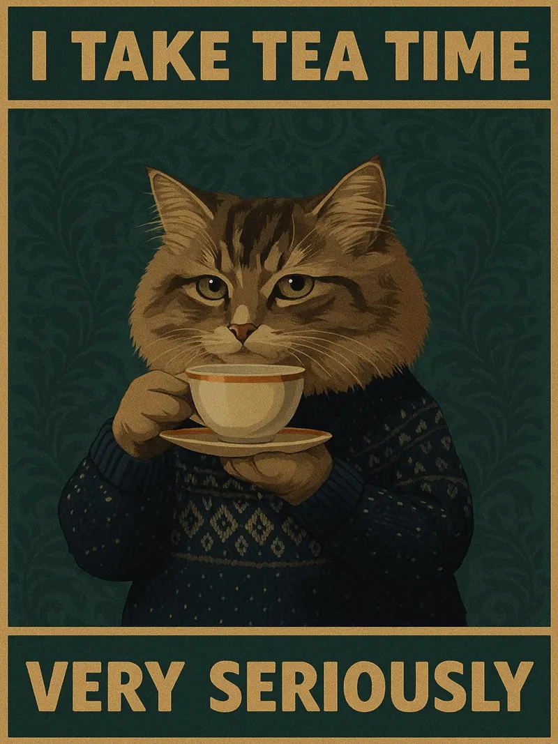 Prendo molto sul serio l'ora del tè gatto carta hahnemühle da Botania