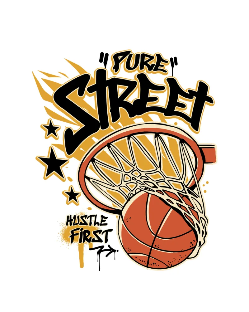 Hustle First Street Basket alluminio dibond da TeeLab