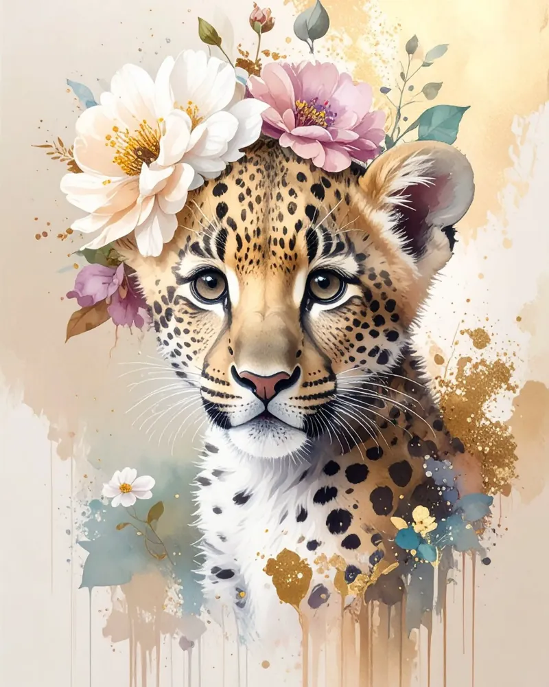 La piccola leopardessa sognatrice carta hahnemühle da Katalier (Kids)