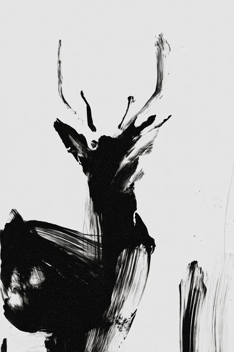 Abstract Deer No 02 canvas by treechild