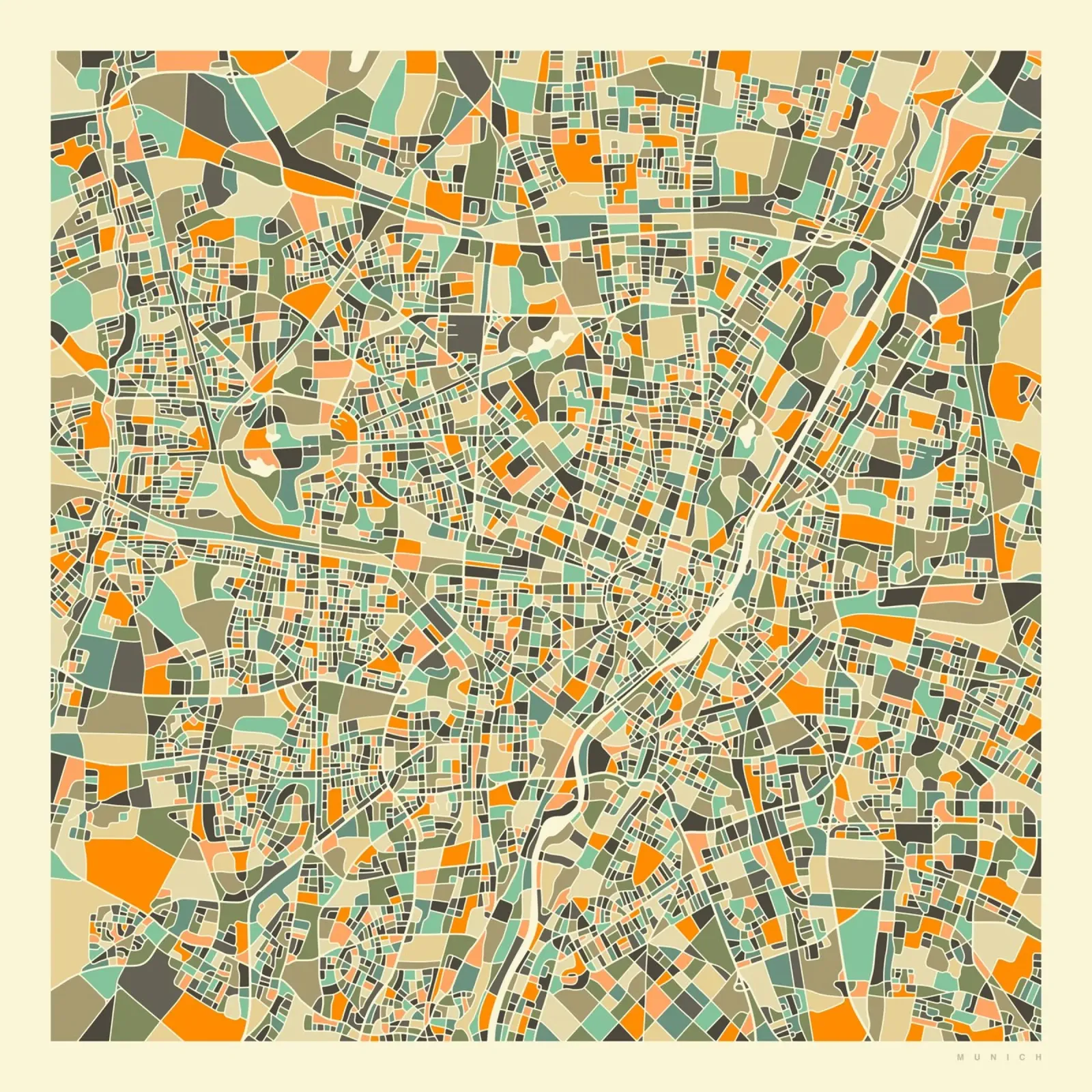 Mappa di Monaco plexiglass da Jazzberry Blue