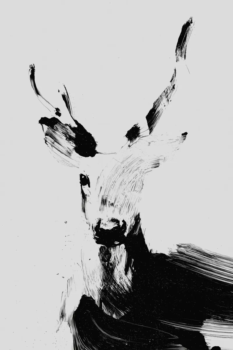 Abstract Deer No 03 carta hahnemühle da treechild