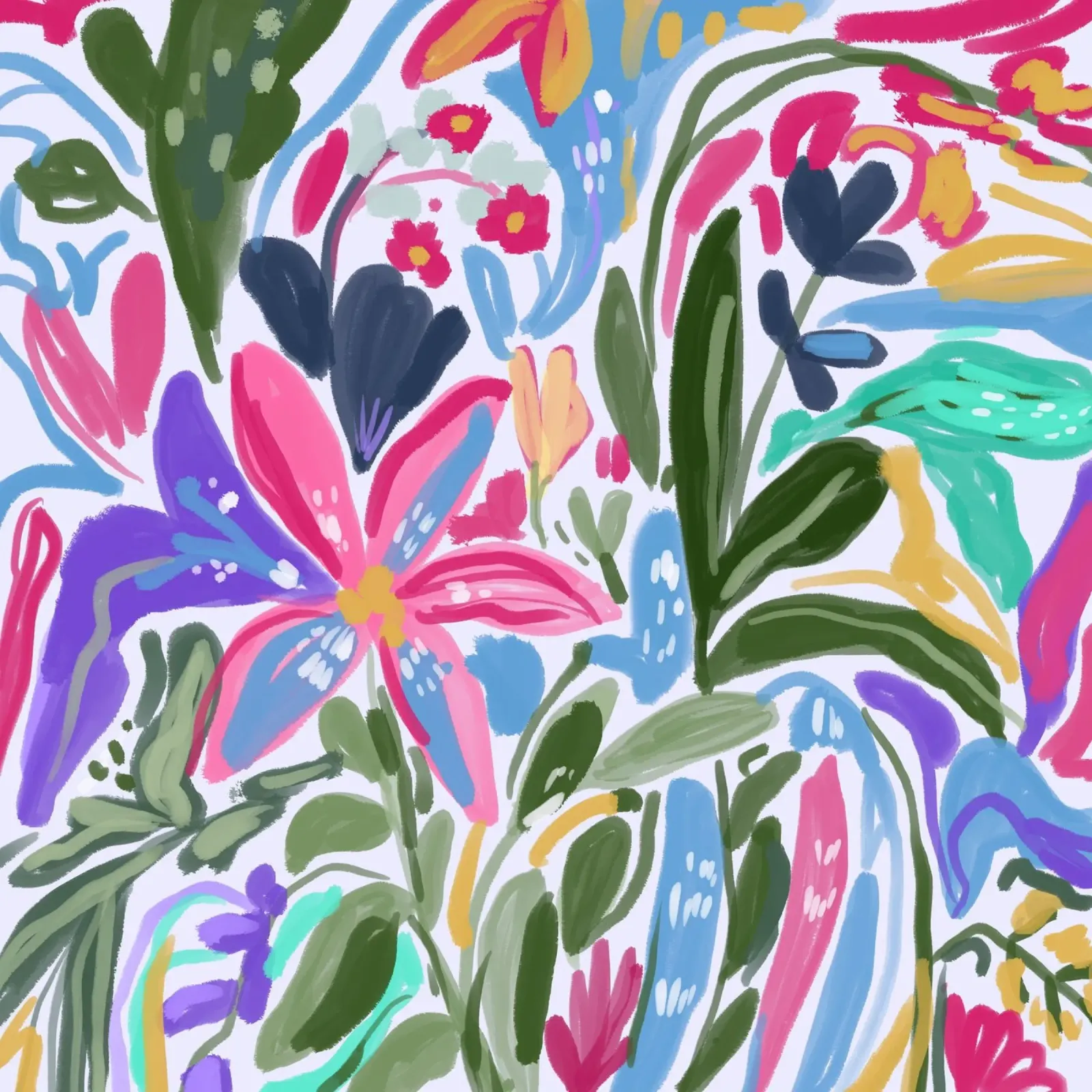 Radiance in Bloom : Une symphonie florale abstraite d'épingles joyeuses hahnemühle de mysteriouscoco