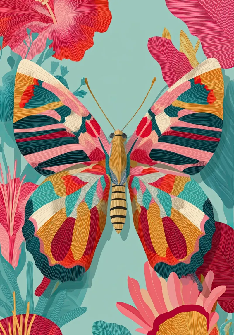 Portrait of a Butterfly in Bloom alluminio dibond da Luca
