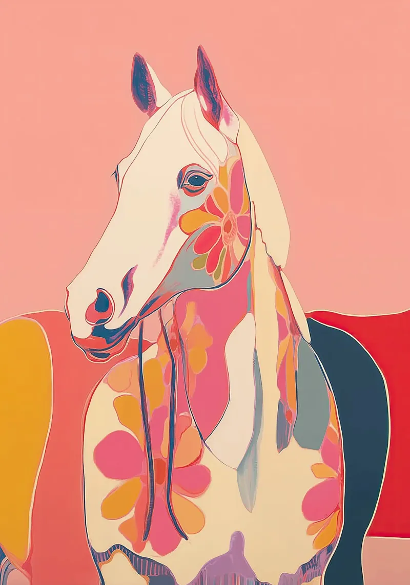 Portrait of a Horse in Bloom alluminio dibond da Luca