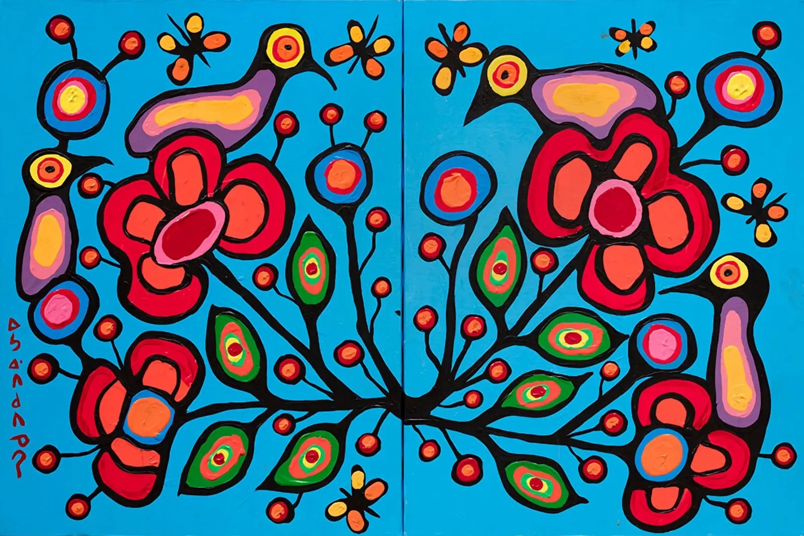 Norval Morrisseau Le quattro R di Morrisseau pannello forex da Riley Art Studio