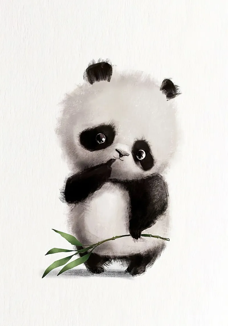 Panda premuroso alluminio dibond da Emil Art Studio