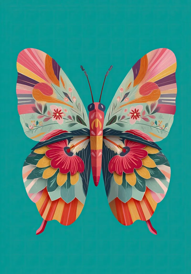 Study of a Butterfly in Bloom plexiglass da Luca