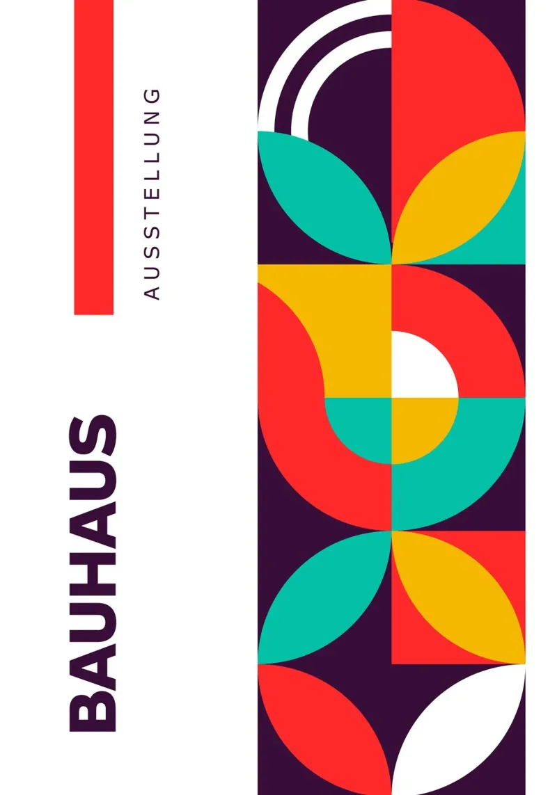 Bauhaus Tentoonstelling Poster Print - Abstract Geometrisch Minimal hahnemühle van Grungeo