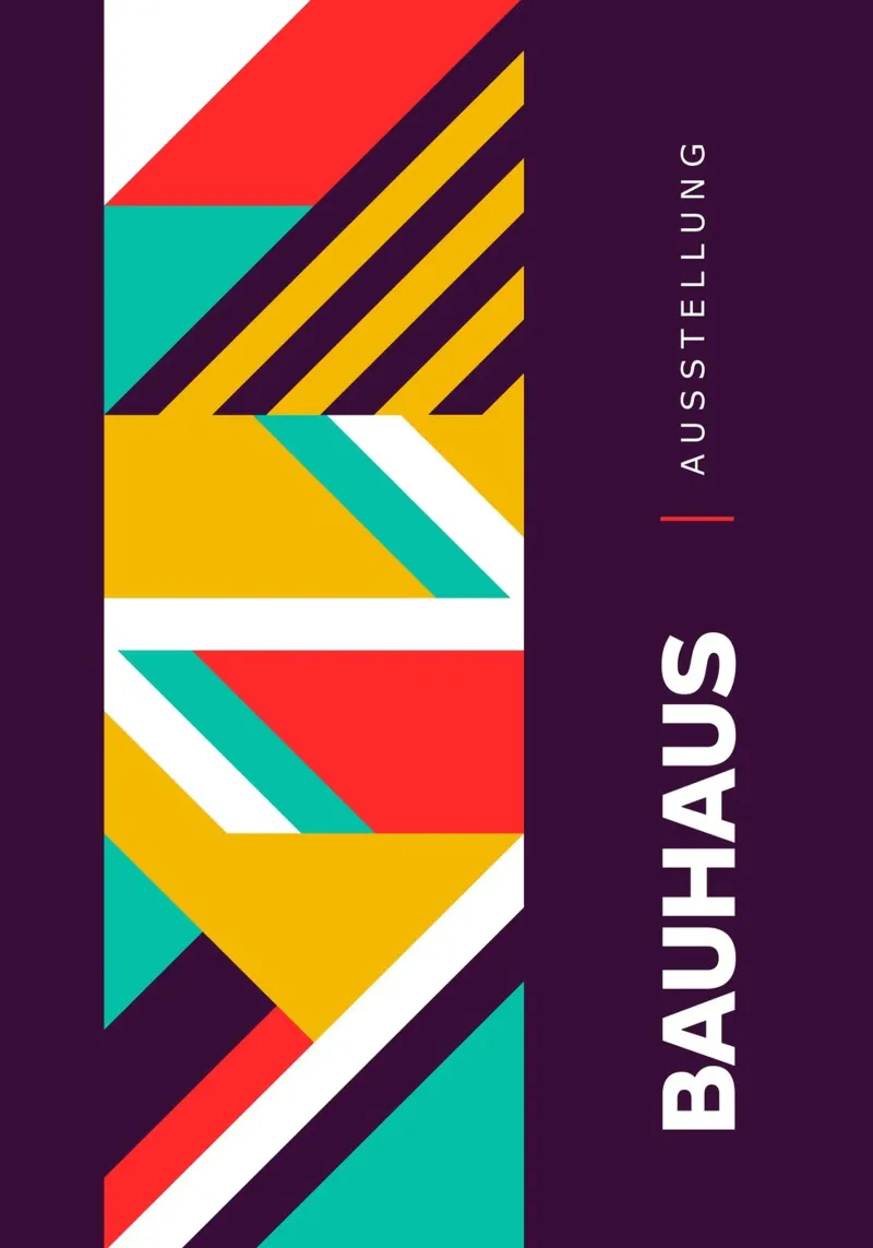 Cartel de la exposición Bauhaus - Triángulos geométricos dinámicos Prin metacrilato de Grungeo
