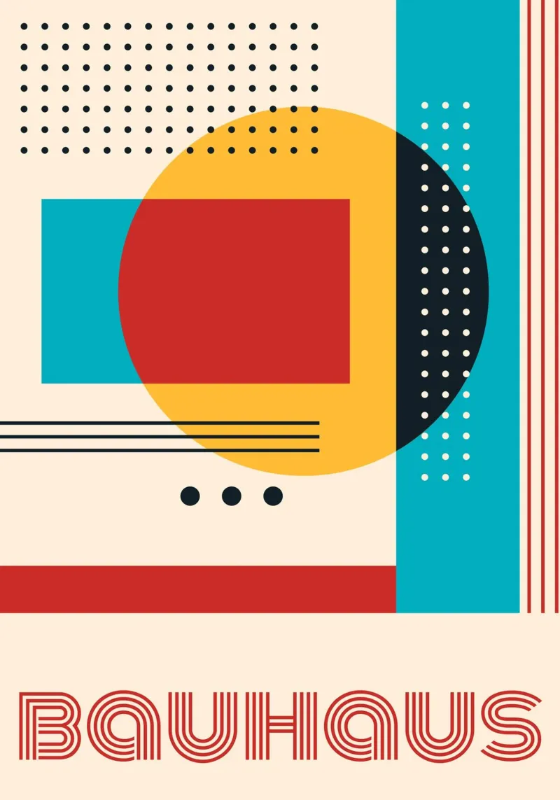 Bauhaus Geometry Poster - Abstract Circles & Rectangles Prin poster by Grungeo