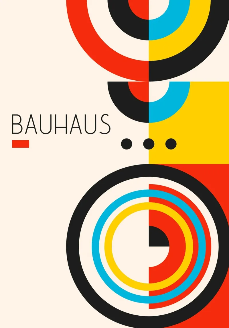 Bauhaus Concentric Circles Poster - Abstract Geometric Art P hahnemühle by Grungeo