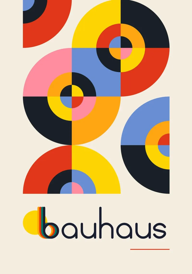 Bauhaus Concentric Color Circles Poster - Modern Abstract Pr hahnemühle by Grungeo