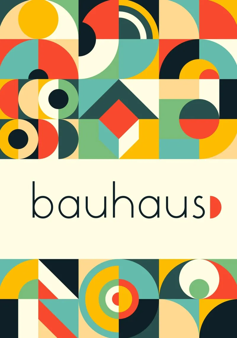 Bauhaus Geometric Grid Poster - Abstract Circles & Squares P hahnemühle by Grungeo