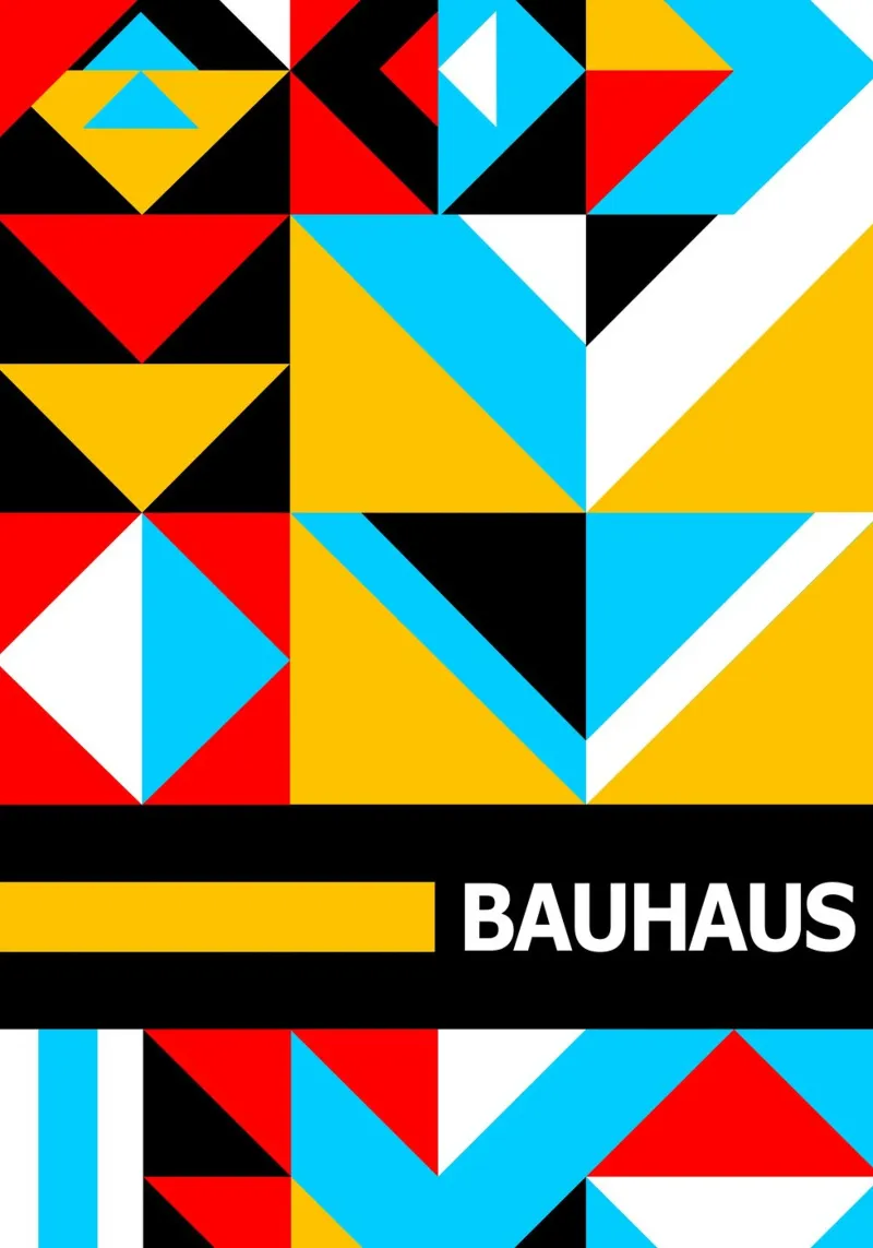 Bauhaus Primary Colors Mosaic - Abstract Geometric Art Print canvas by Grungeo